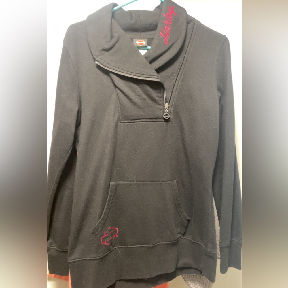 Harley Davidson cowl neck sweater. Black in color.